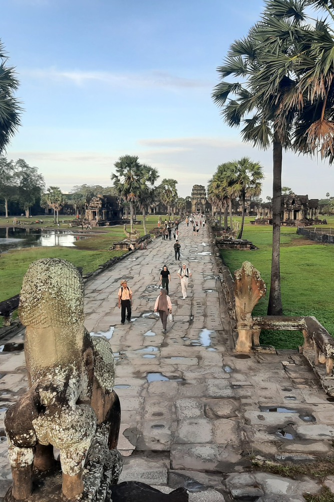 Il est conseillé de se rendre aux temples d'Angkor dès le petit matin.