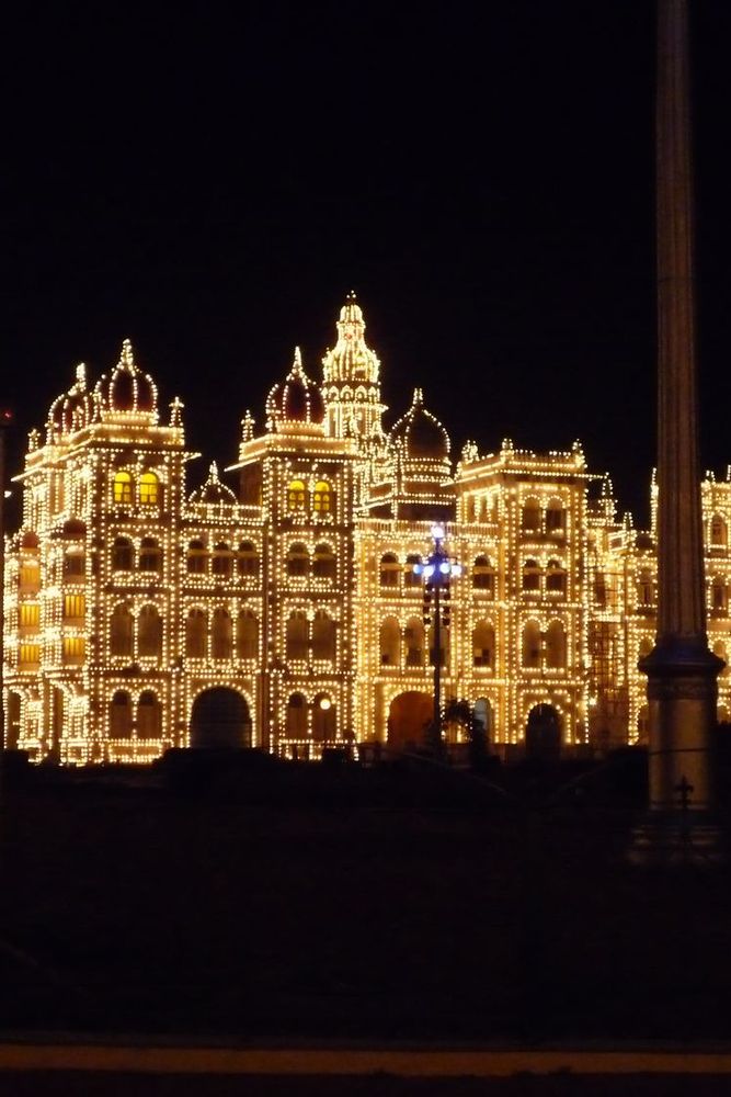 Le Palais de Mysore un dimanche soir.