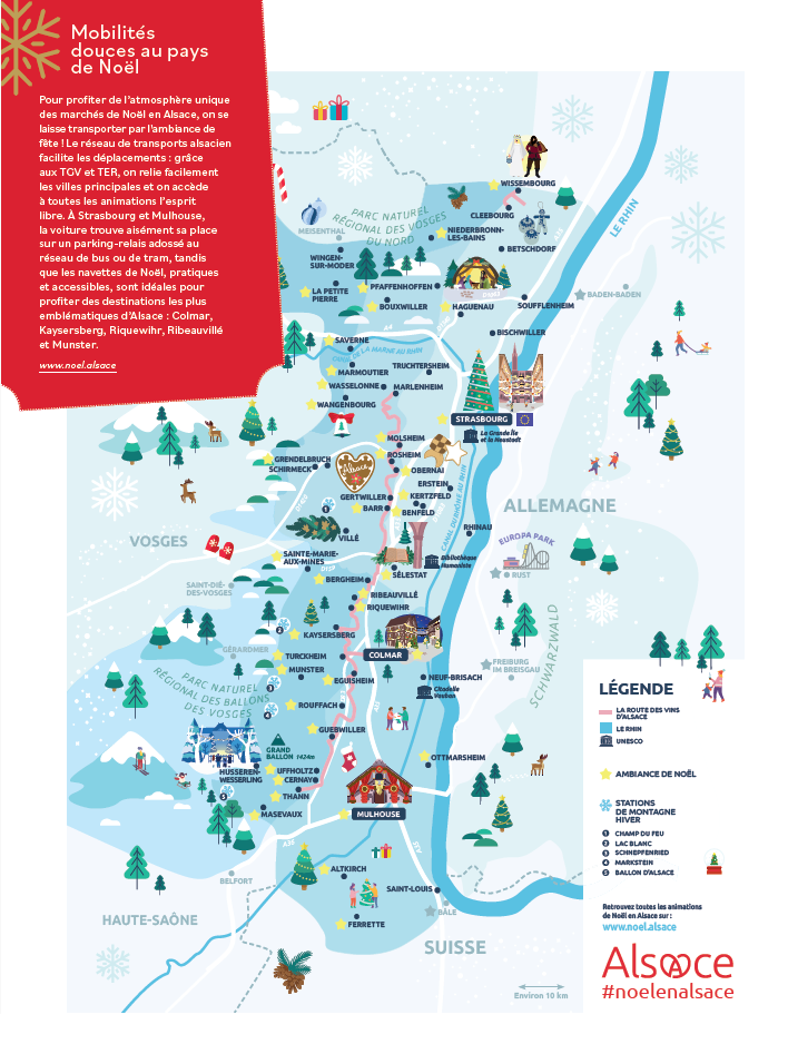 Carte des marchés de Noël en Alsace par #noelenalsace.