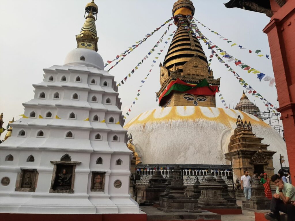 Le temple des singes Swayambhunath à Katmandou.