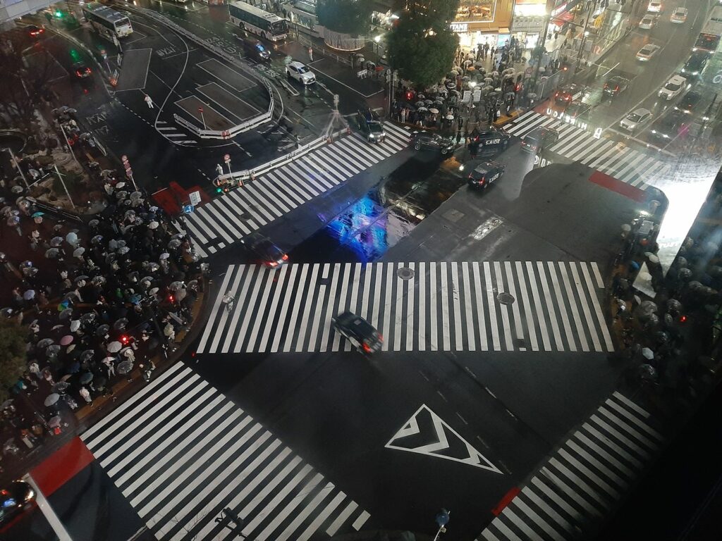 Le fameux croisement de Shibuya à Tokyo.
